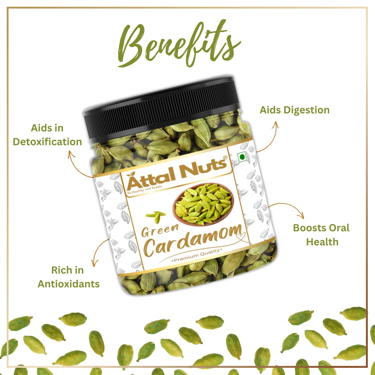 Cardamom Elaichi Whole Fresh &amp; Aromatic Spice Perfect for Cooking, Tea &amp; Sweets - 1 Kg - View 6